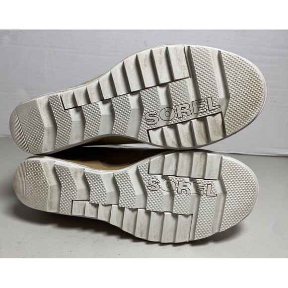 Sorel Womens Evie Tan Leather Waterproof Pull On Wedge Ankle Booties Size 8 VGC - Picture 8 of 9